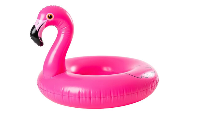 Bright pink flamingo inflatable pool float
