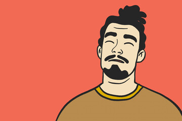 Contemporary illustration of a man with cheerful expression