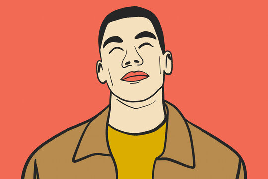 Illustration of a man with a relaxed expression