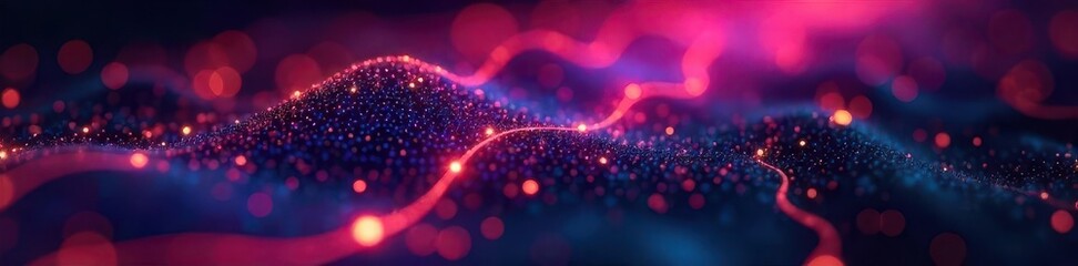 Abstract glowing network board highlighting innovation, colorful, light