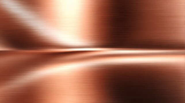 Polished Copper: A close-up showcases the alluring sheen of copper, its surface reflecting light in a dance of warm tones and subtle textures.