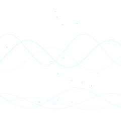 Abstract glowing wavy lines and particles isolated on transparent background