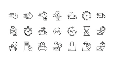 Fast delivery time concept of time, shipping, transportations, speed, and urgent sending is showing its speed