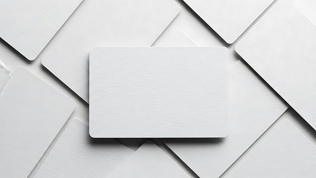 Blank textured white business cards mockup with rounded corners - Powered by Adobe