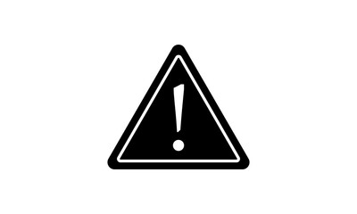 Black Warning Triangle Icon for Hazard, Alert, and Risk Messages