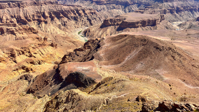 Aerial view of Fish River Canyon's rugged beauty
