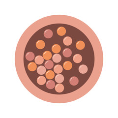 Beauty cosmetic, pink makeup, sleep mask, nail polish, eyelash curler, sunscreen, lipstick, mascara, sheet mask, moisturizer cream, eye color palette, makeup brush