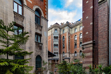 A neogothic building with lancet windows and Italian loggias on Istiklal Street near Saint Anthony Church. A unique European architectural blend in central Istanbul, Turkey.   © Vlad Rakin