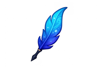 Mystical feather quill ink pen writing magic