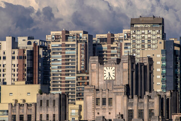 The exterior of modern condominiums is used full of glass, including sliding doors, windows and balconies. to avoid feeling cramped in Sao Paulo city