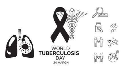 World Tuberculosis Day Awareness Campaign Visual Highlighting Lungs and Care.
