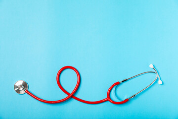 Stethoscope on the table. Medical instrument. Medical concept. Healthcare. Health Day.Doctor...