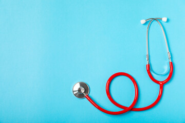 Stethoscope on the table. Medical instrument. Medical concept. Healthcare. Health Day.Doctor...