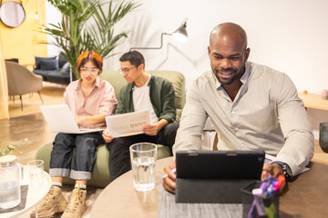 Collaborative workspace with diverse coworkers