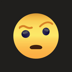3d suspicious face emoji symbol.	