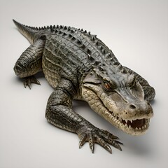 Fototapeta premium crocodile on white background