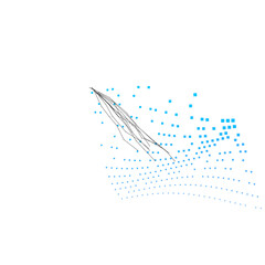 Close up of a glowing circuit board with colorful lights isolated on transparent background