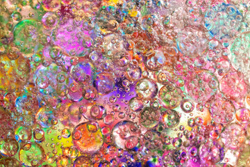 Bubble kaleidoscope of vibrant colors and light reflections