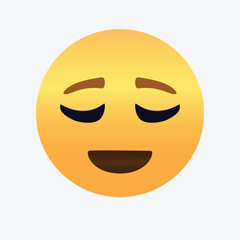 Smiling Face with Closed Eyes Emoji .Smiling face emoticon.
