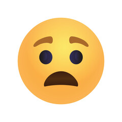 Worried and Sad Face Emoji. Worried face emoticon.