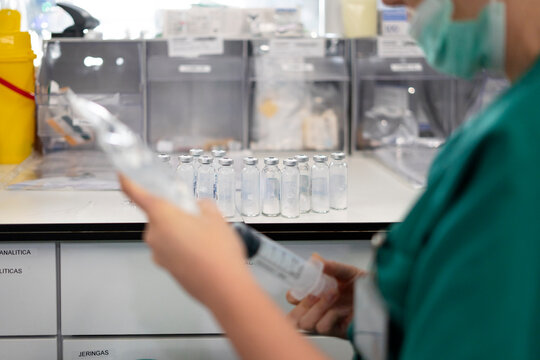 Nurse performing critical care in ICU