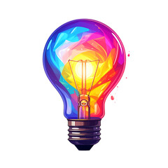 Colorful lightbulb illustration representing bright idea and innovation concept