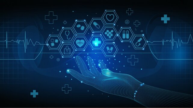 Discover modern healthcare technology innovations in blue digital design