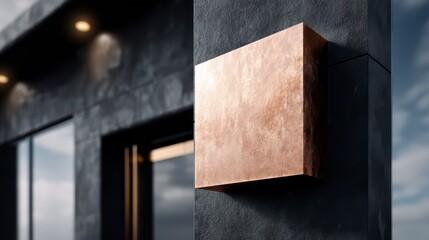 Architectural Elegance: A close-up showcases a minimalist building facade, with emphasis on the interplay of texture, shadow, and warm lighting.