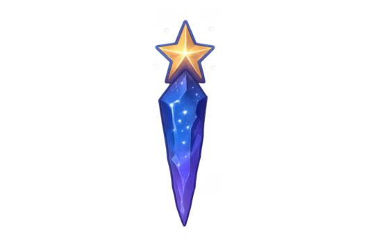 Shining star crystal magic fantasy icon for game ui