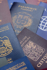 Passports of citizens of different countries of the world, passports background