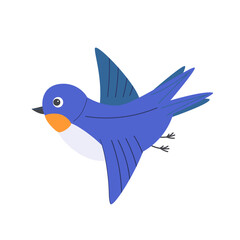 Cute Cartoon Swallow Bird Illustration in Friendly Style for Children’s Books, Stickers, Apps, and Nursery Décor