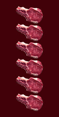 Raw uncooked beef steak entrecote, isolated