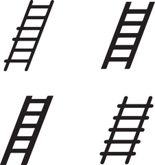 Essential Ladder Icon Vector Pack: Straight & A-Frame Designs