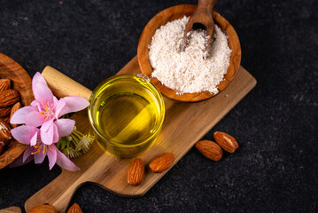 Almond alternative milk, oil and flour