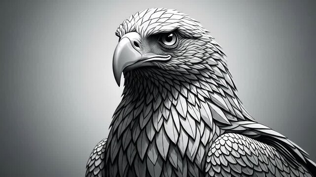 Majestic Eagle Portrait in Striking Black and White.