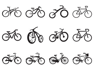 Diverse Bicycle Silhouettes Collection
