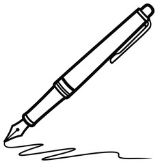 Fototapeta premium Fountain pen writing a line vector isolated