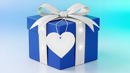 heart shaped gift box with ribbon