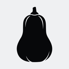Silhouette butternut squash icon minimalist simple design vector illustration