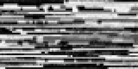 Pixel glitch background, monochrome digital noise texture. Random black and white square particles of abstract pixelated pattern. Distorted corrupted data in retro video game. Grainy geometric mosaic