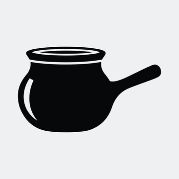 Silhouette coffee pot cezve simple black vector illustration