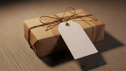 gift box with ribbon on wooden background
