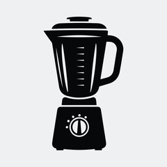 Silhouette kitchen blender appliance for smoothie preparation vector illustration