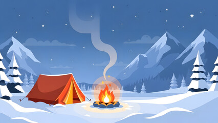 Winter Camping in the Mountains