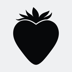 Silhouette of fresh strawberry fruit simple minimalist style vector illustration
