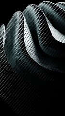 Abstract Black and White Wave Pattern. Modern abstract 3D illustration with clean composition and soft lighting. Ideal for technology projects, branding, web design, presentations and social media.