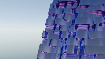 Abstract Wavy Surface in Purple and Blue. Modern abstract 3D illustration with clean composition and soft lighting. Ideal for technology projects, branding, web design, presentations and social media.