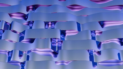 Abstract Wavy Pattern in Blue and Purple. Modern abstract 3D illustration with clean composition and soft lighting. Ideal for technology projects, branding, web design, presentations and social media.