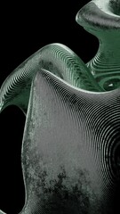 Abstract Glass Sculpture with Striped Patterns