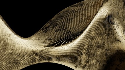 Abstract Golden Sculpture. Modern abstract 3D illustration with clean composition and soft lighting. Ideal for technology projects, branding, web design, presentations and social media.